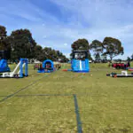 Proactivity's Dual Ninja Warrior Course set up on a Haileybury school oval