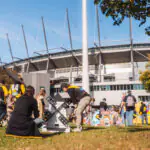 Proactivity's custom-branded mini golf set up outside the MCG for Richmond Tigers event