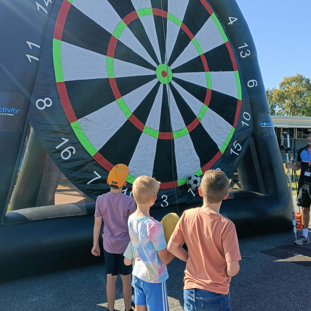 Lysterfield Primary School 2025, Giant Inflatable Dartboard, Soccer Actvities (1)